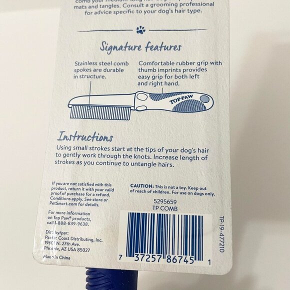 Top- Paw Comfort Grip Combs Ideal For Tangles Medium To Long Hair - Picture 8 of 10